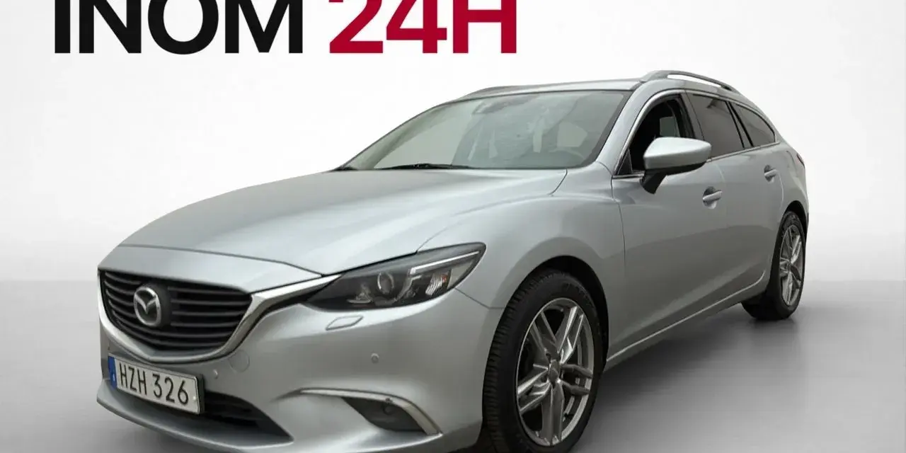 Silver Mazda 6 kombi, hemleverans inom 24h. Inga problem med denna bil!